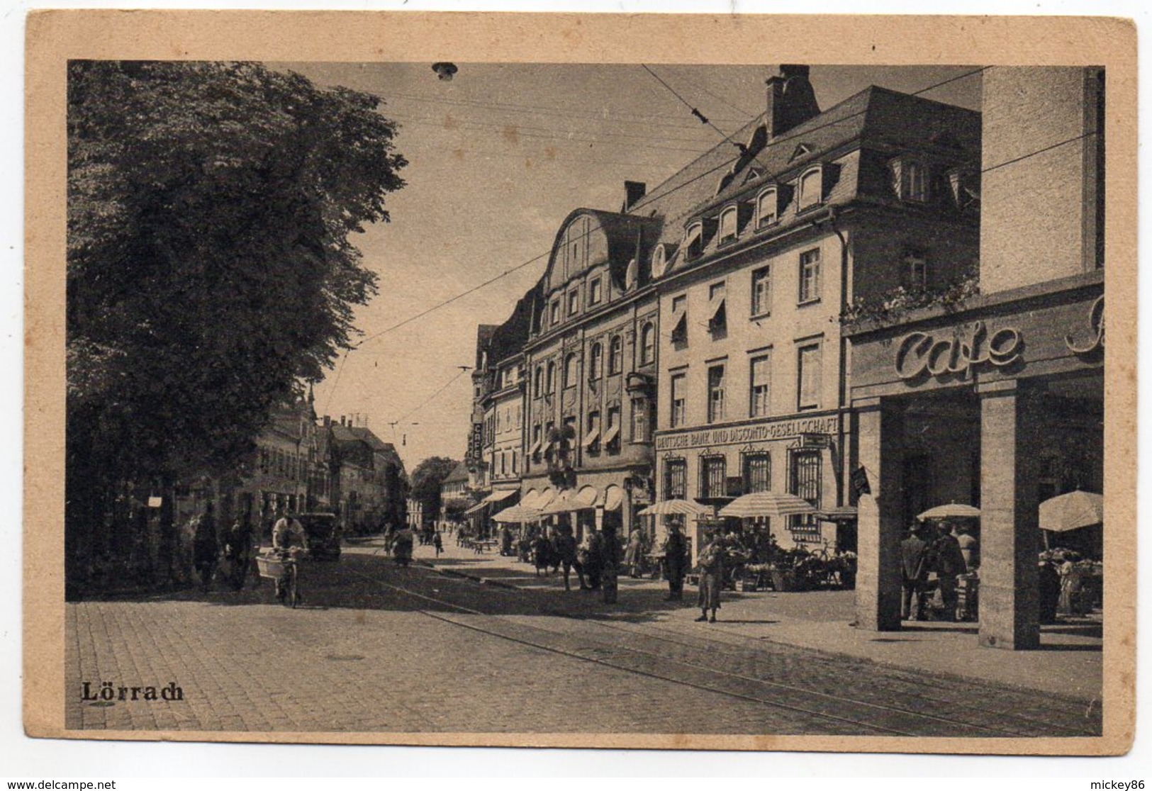 Allemagne--LOERRACH--Rue Et Café (très Animée), Cpsm 15 X 9.80   éd Gutermann--Belle Carte Pas Très Courante....à Saisir - Lörrach