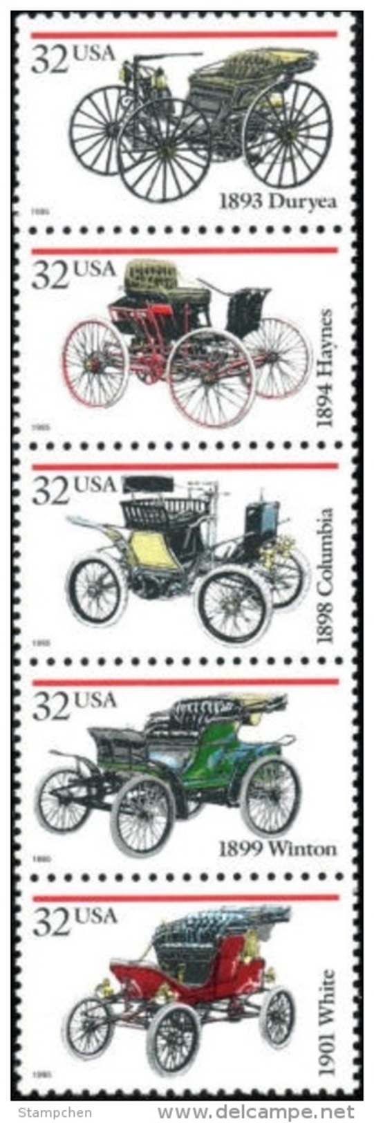 1995 USA Sc#3019-23 3023a Antique Automobiles Stamps Car History - Sonstige (Land)
