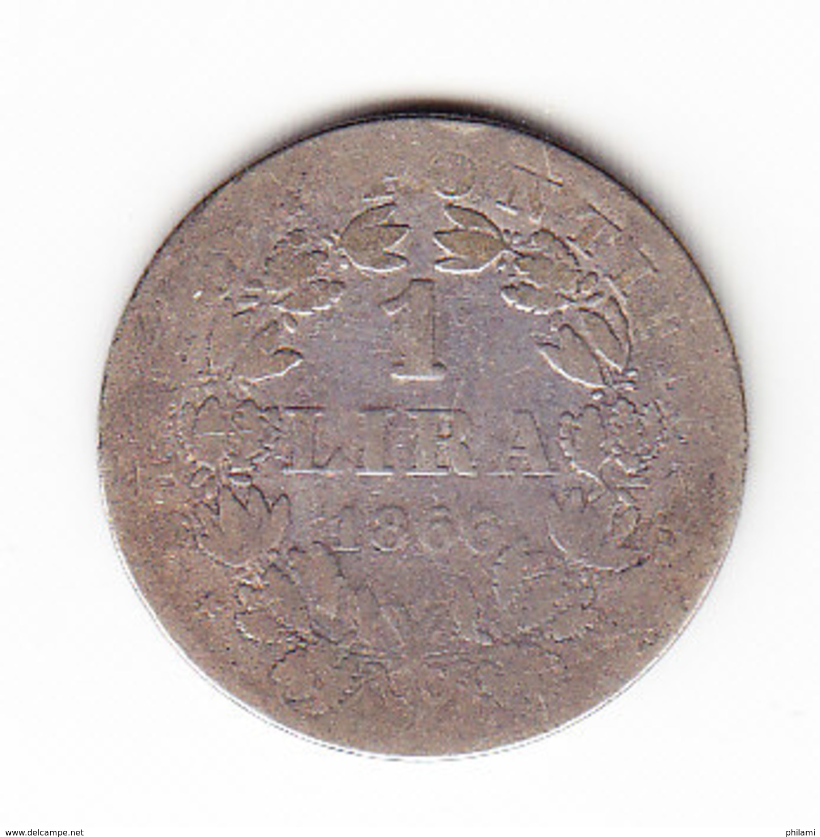 VATICAN    KM  1378, 1 L, SILVER, 1866  PAPAL  STATES . (I  2055) - Vatican