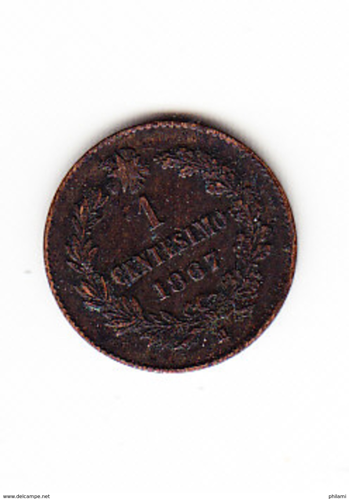ITALIE    KM  1.3, 1c,  1867.   (I  2031) - 1861-1878 : Victor Emmanuel II.