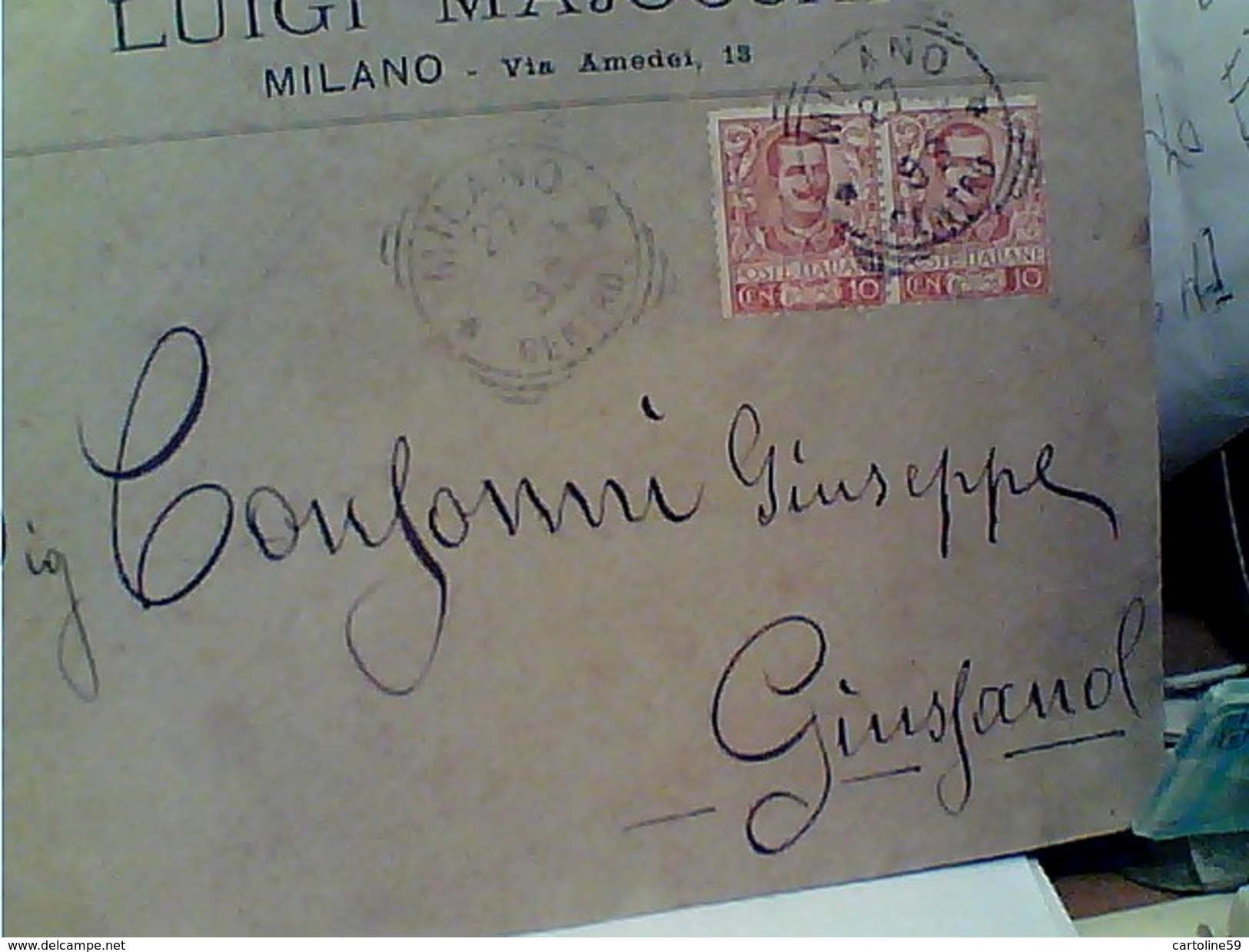 10 CENTESIMI Coppia 10 Floreale Su Busta LUIGI MAJOCCHI MILANO X GIUSSANO  1902 GB13259 - Storia Postale