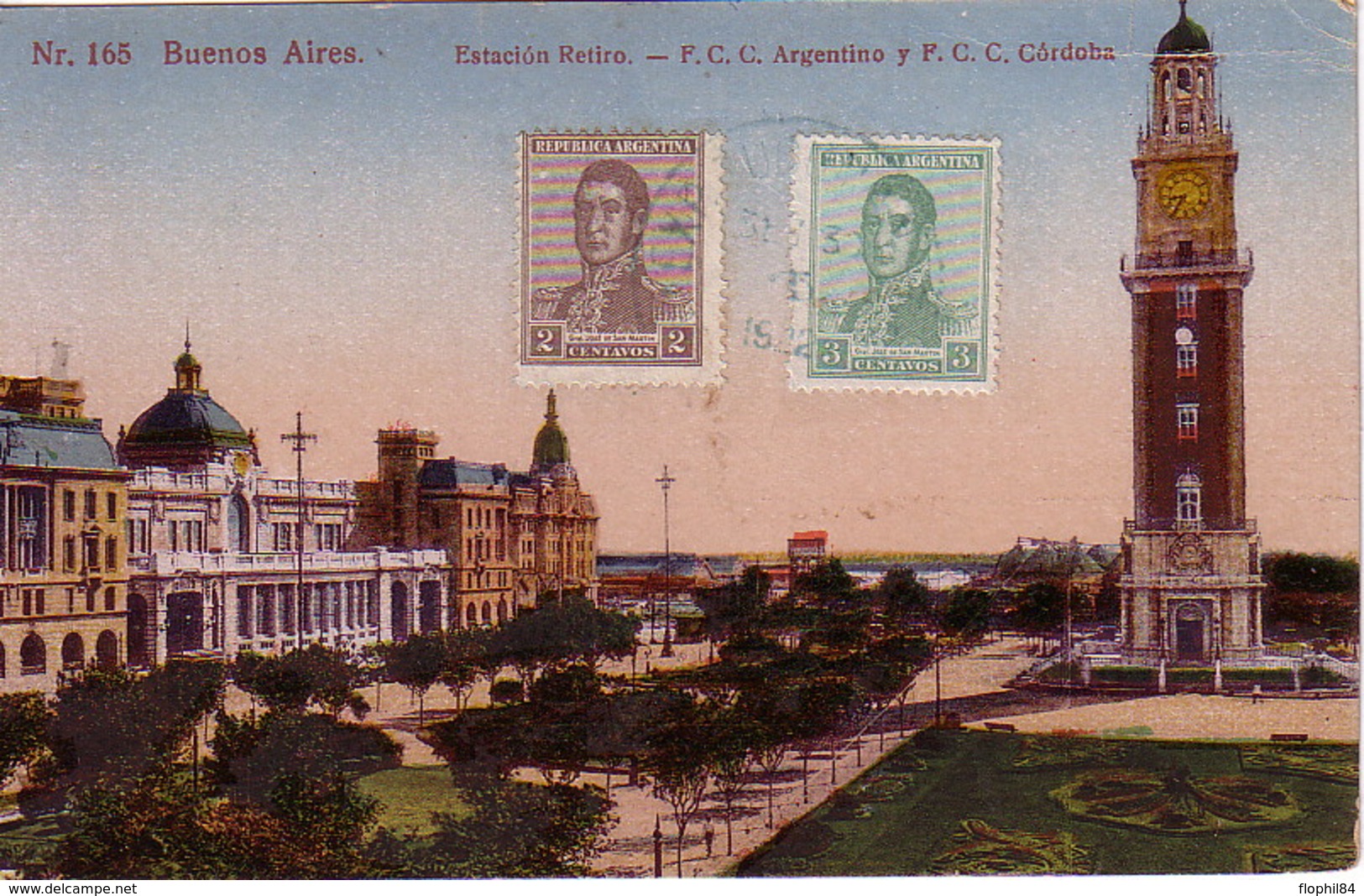 ARGENTINE - EXP TUCUMAM - CAHET BLEU - LE 24-10-1922 - BEL AFFRANCHISSEMENT POUR LA FRANCE ET BELLE CARTE - Lettres & Documents