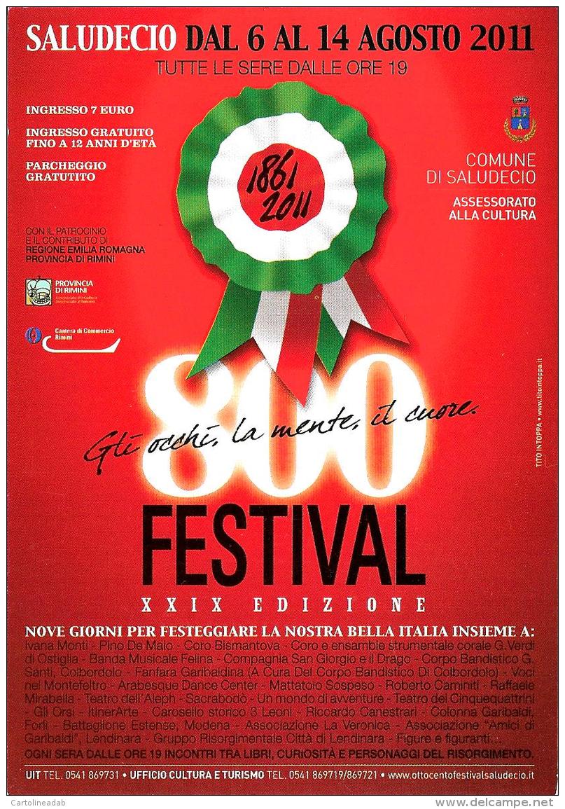[MD0733] CPM - SALUDECIO - 800 FESTIVAL XXIX EDIZIONE - ASSESSORATO ALLA CULTURA - CON ANNULLO 6.8.2011 - NV - Rimini
