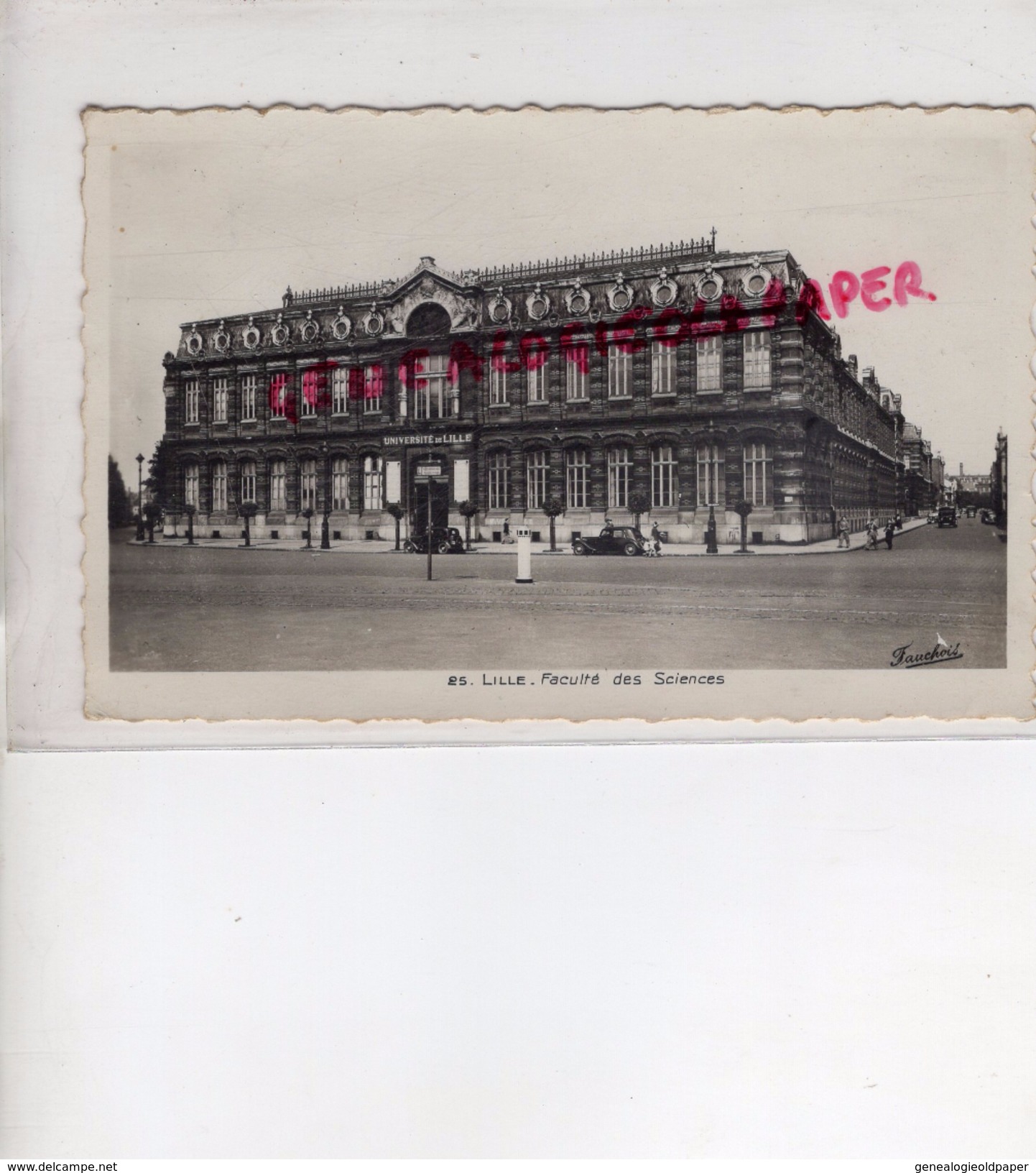 59 - LILLE - FACULTE DES SCIENCES- TRACTION AVANT CITROEN- CARTE PHOTO 1946 EDITEUR FAUCHOIS BETHUNE - Lille