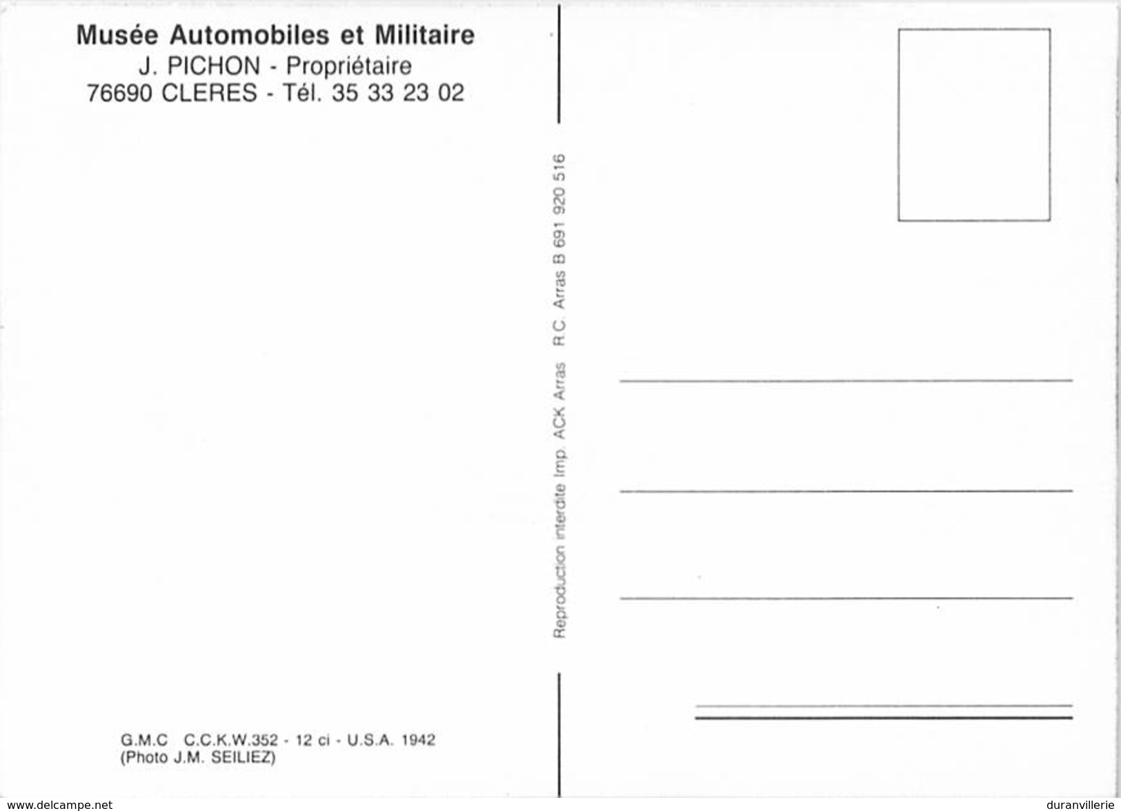 76 - CLERES - Militaria Musée Automobile Militaire - G.M.C CCKW 352 12 Ci USA 1942 - Clères