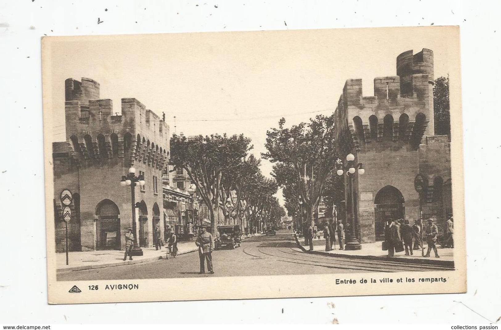 Cp , Métier : POLICE ,policier , 84 , AVIGNON , Entrée De La Ville Et Les Remparts , Vierge - Police - Gendarmerie