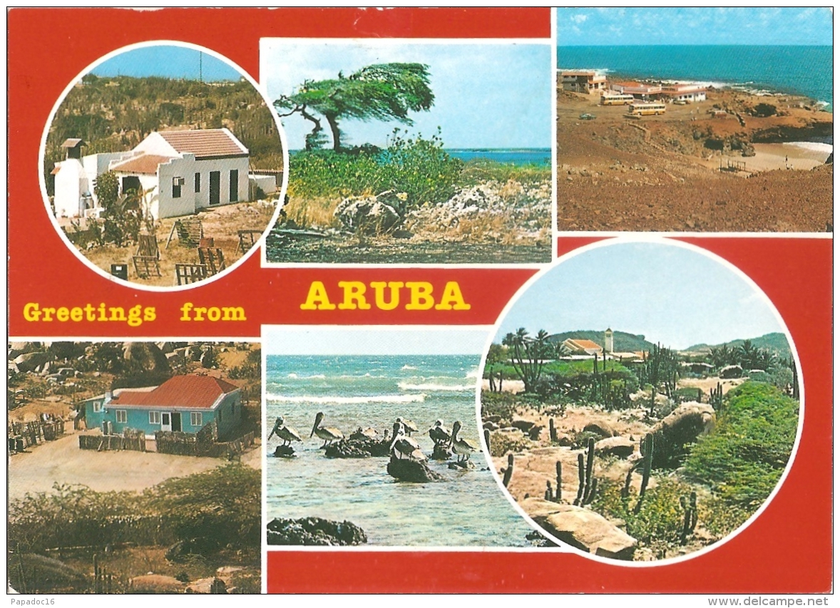 AW - Greetings From Aruba : Images Of Aruba Sunshine Island - Multiview / Multivues (6) -  Ed. D.W.S. N° S 31 - Aruba