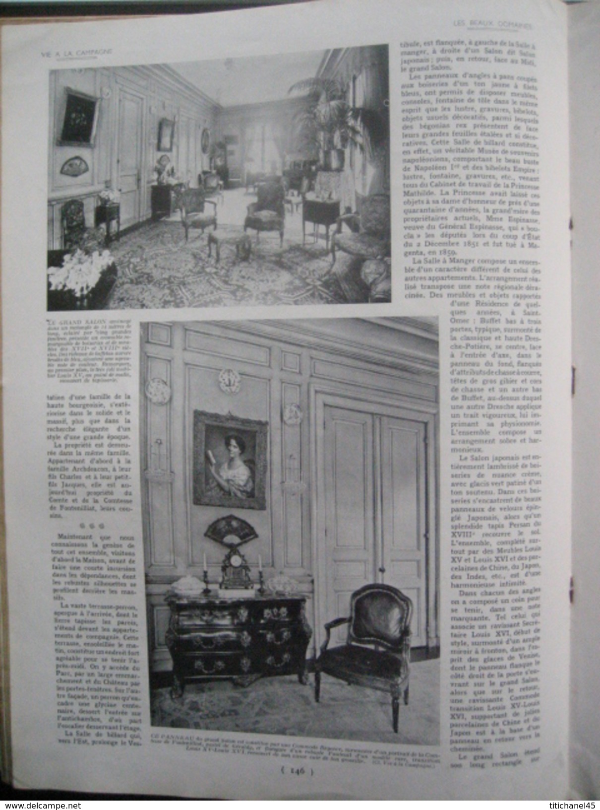 Revue LA VIE A LA CAMPAGNE avril 1935 - Le Chateau de Beaumarchais (Indre-et-Loire) - Jardins de Nice...