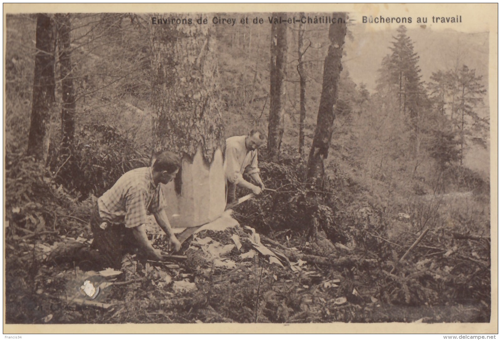 CPA - Val Et Châtillon - Bucherons Au Travail - Environs De Cirey Et De Val Et Châtillon - Autres & Non Classés