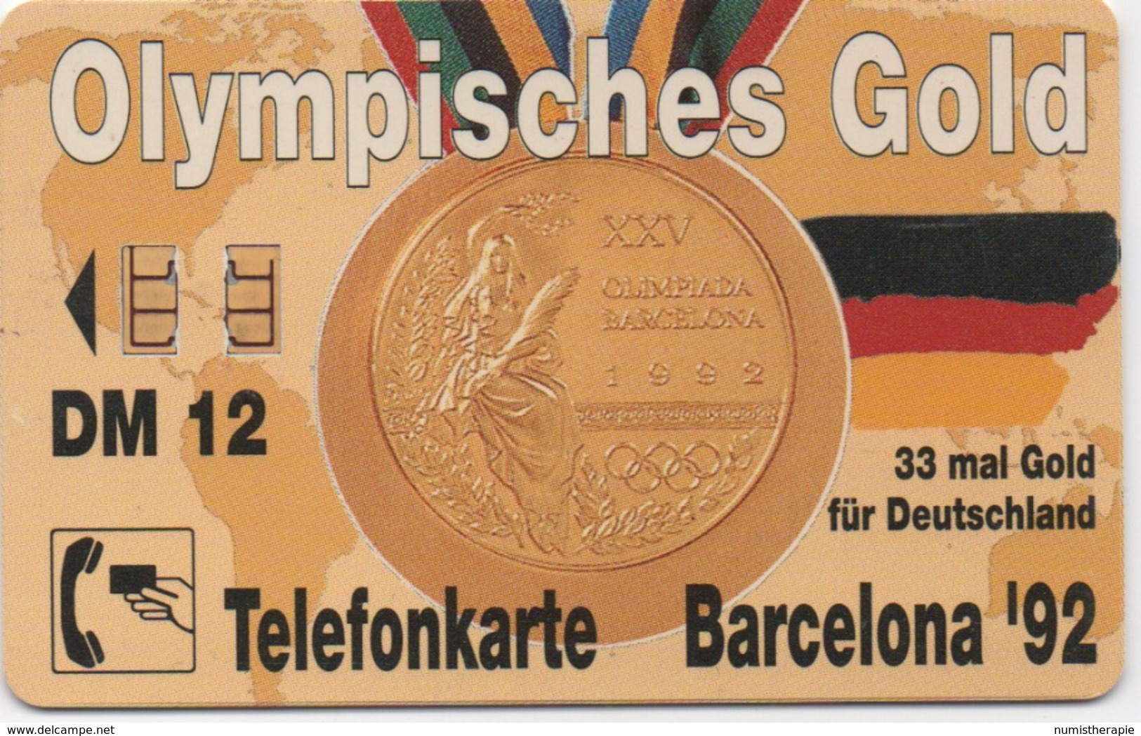 Allemagne : Thème Médaille Olympiques Gold : Barcelone 92 : DM12 - Sellos & Monedas