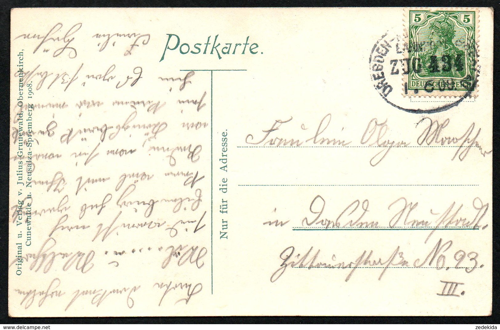 A1705 - Alte Ansichtskarte - Georgenbad Niederneukirch Am Valtenberg - Gel - Bahnpost Bahnpoststempel - Grunewald - Bautzen