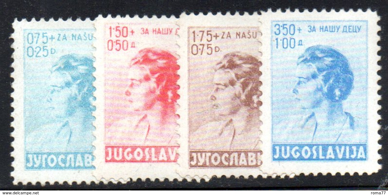 XP2872 - YUGOSLAVIA 1936 , Unificaton. 297/300  *  Pro Infanzia - Unused Stamps