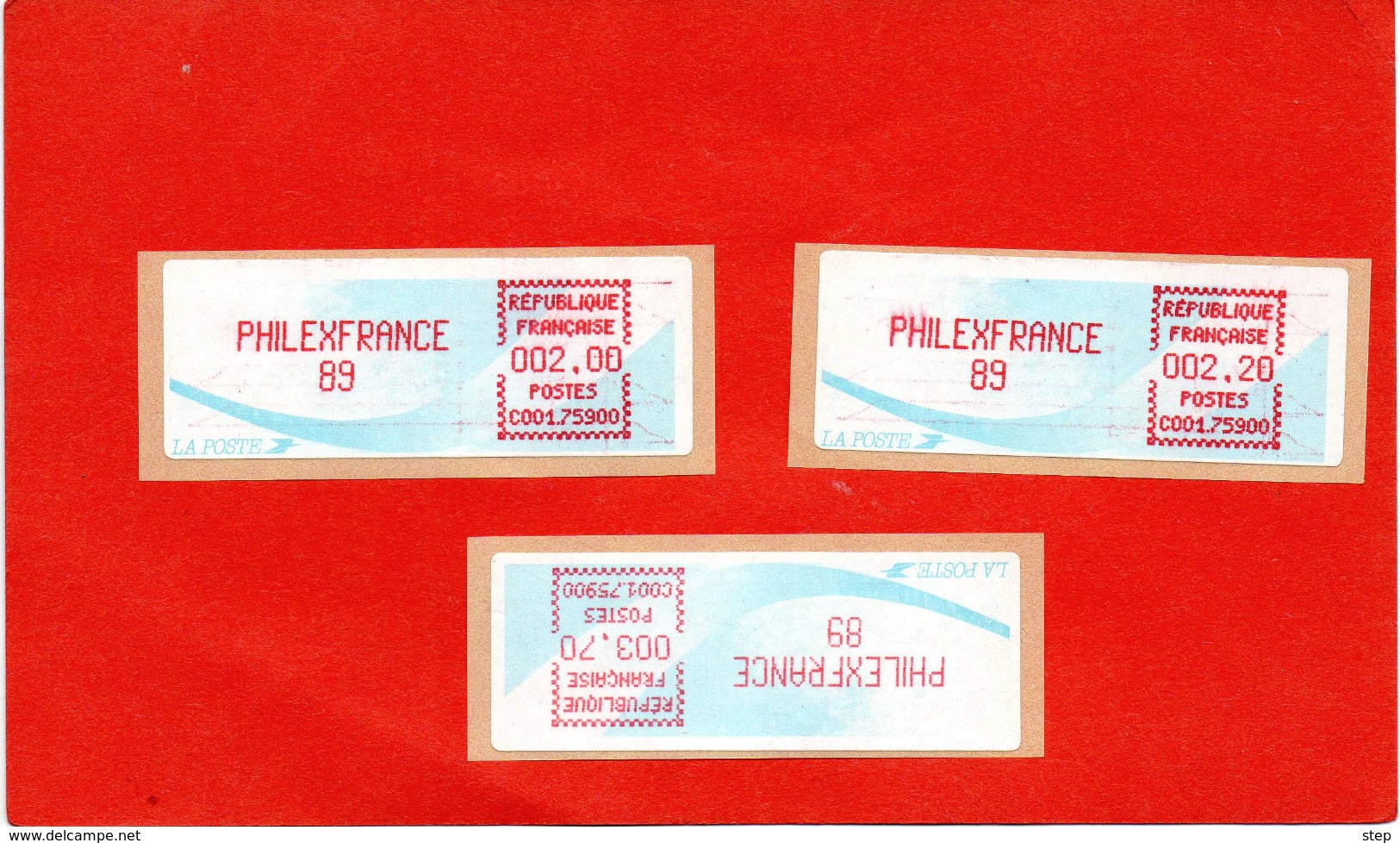PARIS: PHILEXFRANCE 1989 3 VIGNETTES D'AFFRANCHISSEMENT à 2.00, 2.20 Et 3.70E TRES RARES - 1988 Type « Comète »