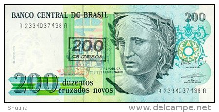 Brasil 200 Cruzados  (1990) Pick 225 UNC - Brazil