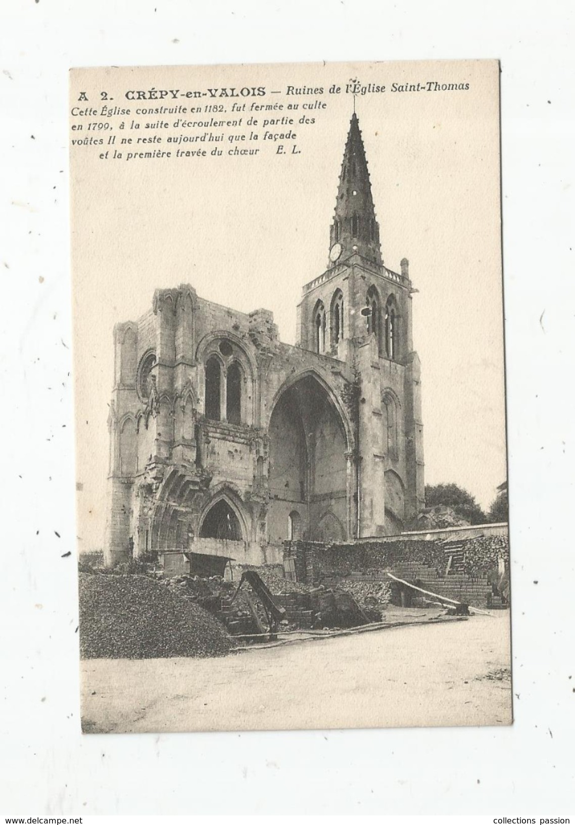 Cp , 61 , CREPY EN VALOIS , Ruines De L'église SAINT THOMAS , Vierge , Ed : I.P.M. - Crepy En Valois