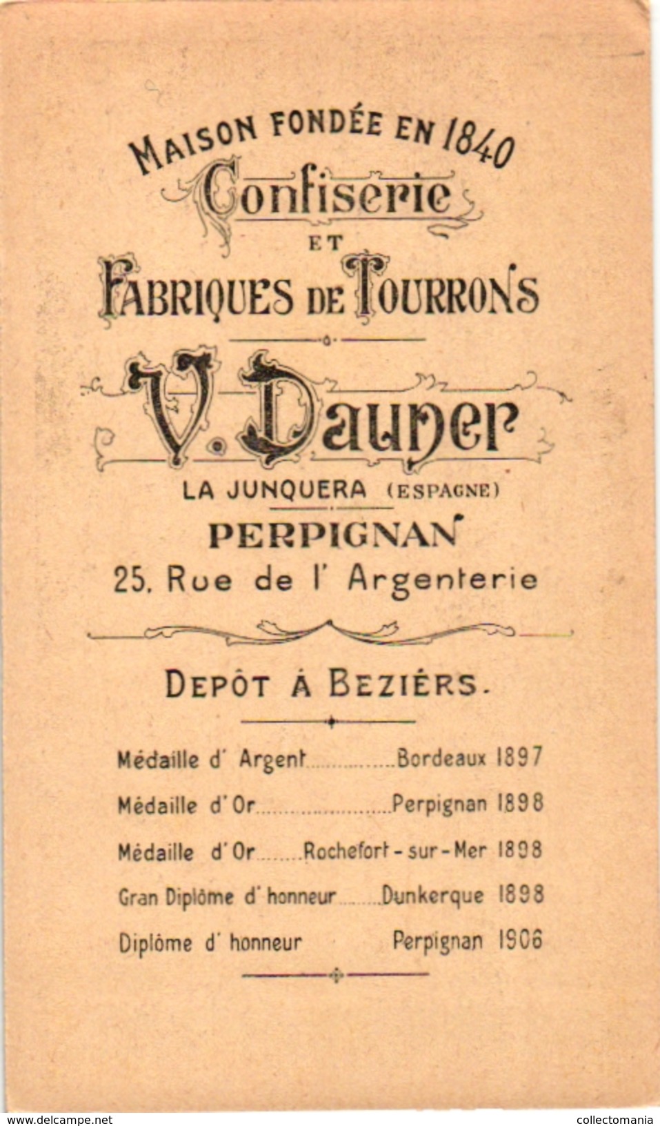 5 Trade Cards Chromo  SPAIN ESPANA PUB  Fabriques de TOURRONS DAUNER La Junquera c1899 COSTUMBRES de ANDALUCIA