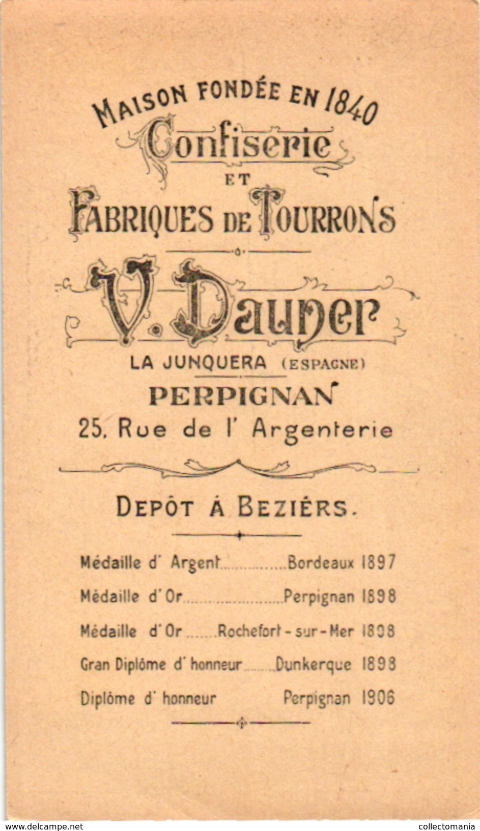 5 Trade Cards Chromo  SPAIN ESPANA PUB  Fabriques de TOURRONS DAUNER La Junquera c1899 COSTUMBRES de ANDALUCIA
