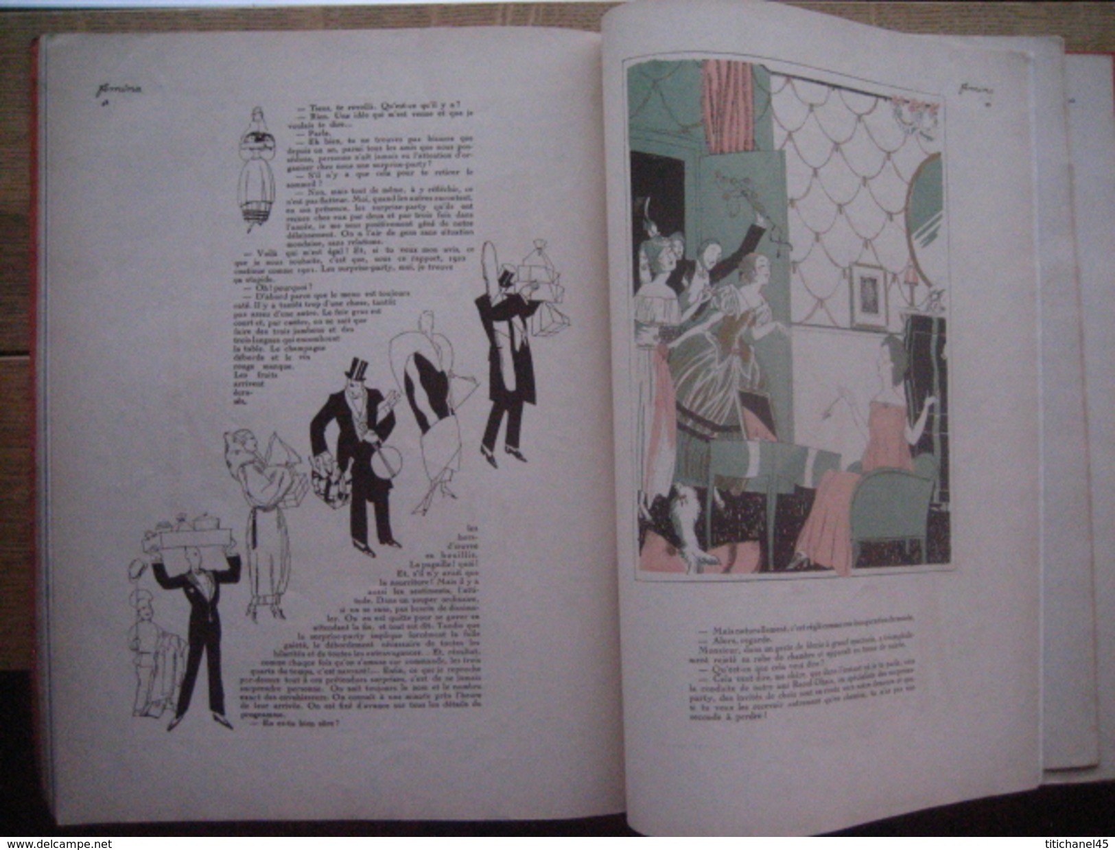 VINTAGE ORIGINAL MAGAZINE FEMINA NOEL 1921 - ART DECO - 116 pages - Illustrateurs L. BENIGNI - G. BARBIER - BENITO