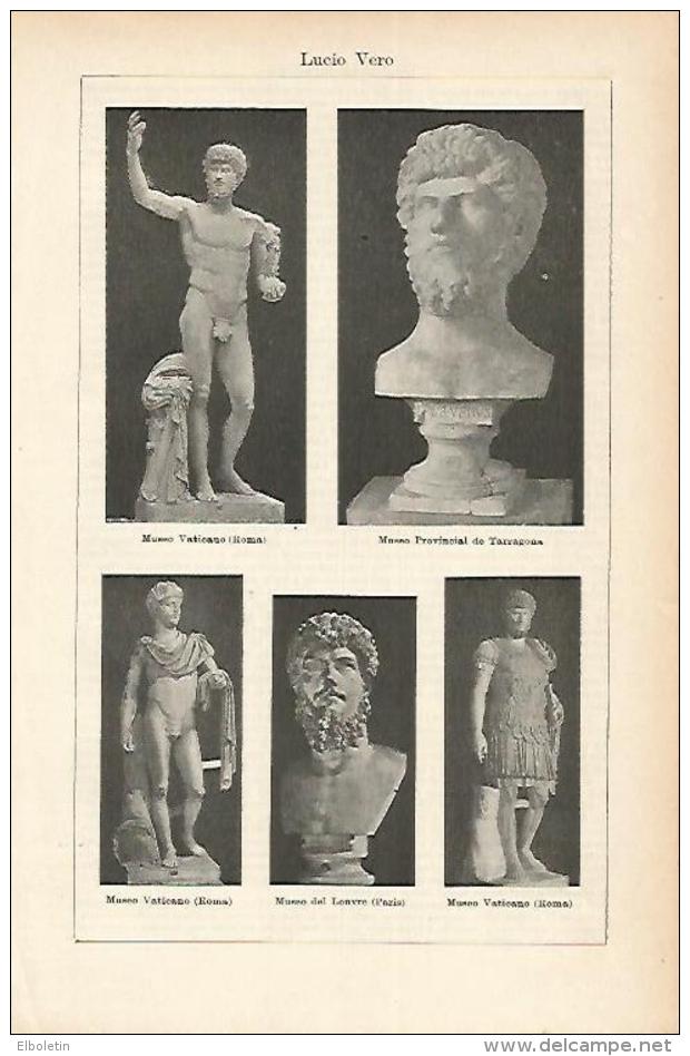 LAMINA ESPASA 1825: Estatuas De Lucio Vero - Altri & Non Classificati