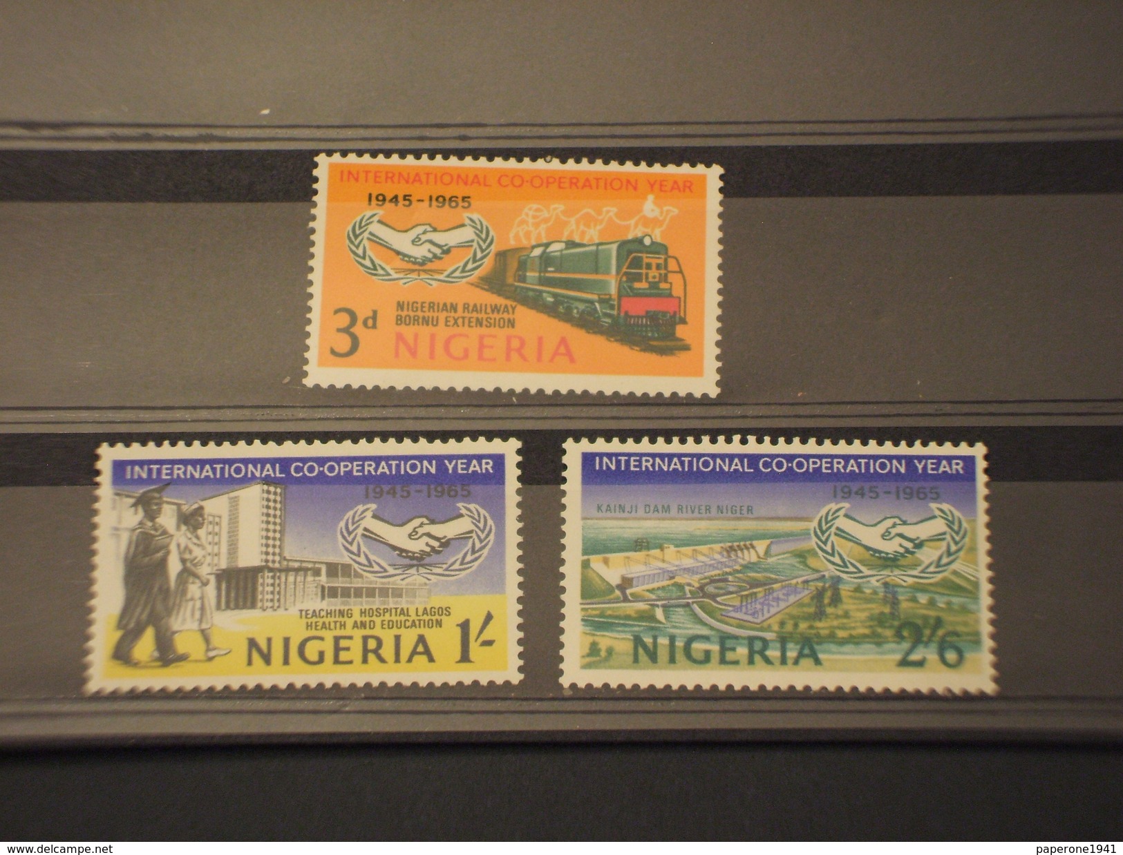 NIGERIA - 1965 ONU(treno)  3 VALORI  - NUOVI(++) - Nigeria (1961-...)