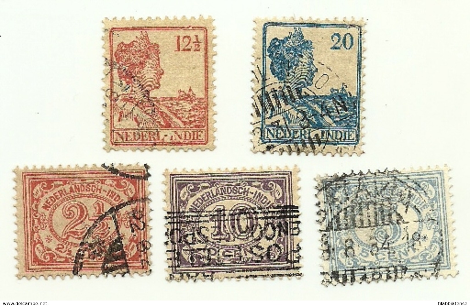 1922 - India Olandese 132 + 135/38 Ordinaria C4496 - Indes Néerlandaises