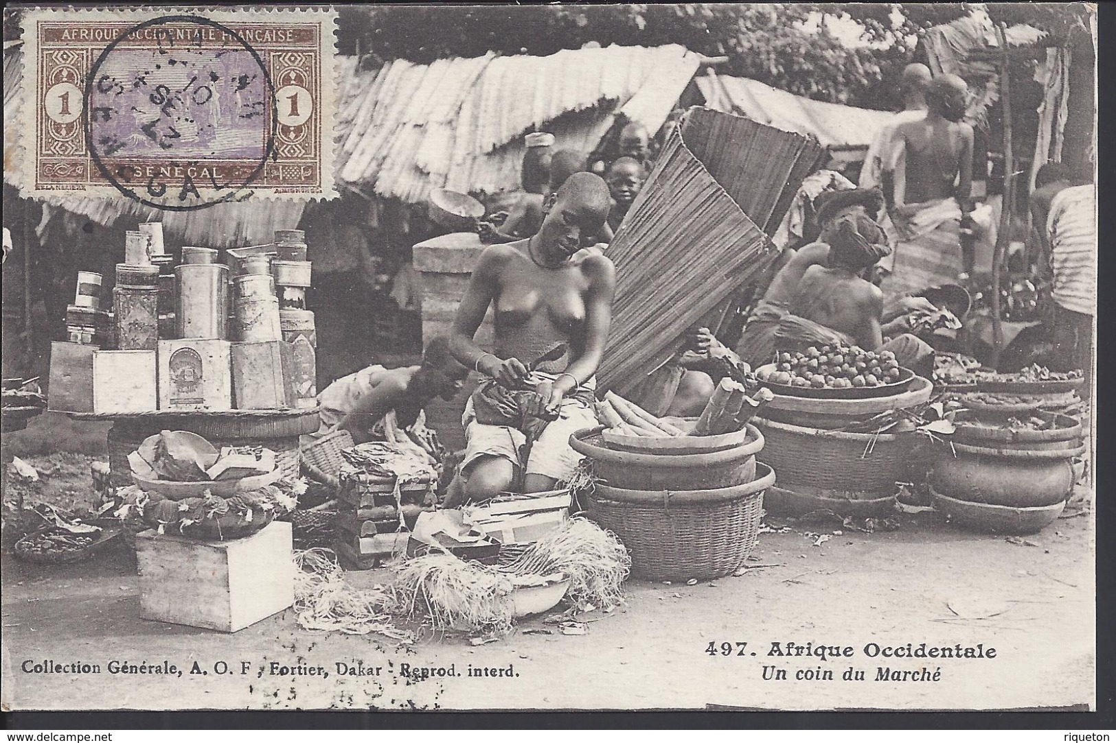 AFRIQUE - SENEGAL - CPA 497 " Un Coin Du Marché " Collection Générale De L'A.O.F, Fortier - Dakar - B/TB - - Senegal
