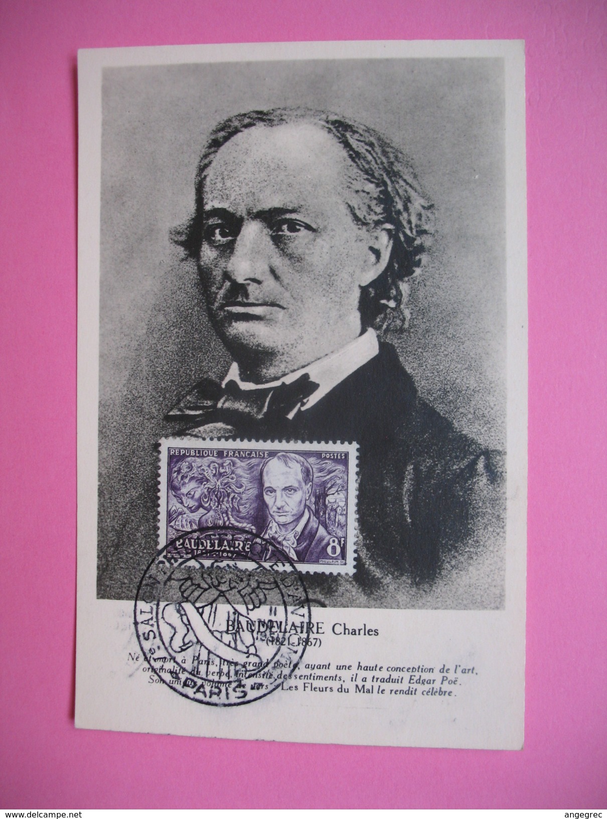 Carte-Maximum    N° 908 Charles Baudelaire 1951 - 1950-1959