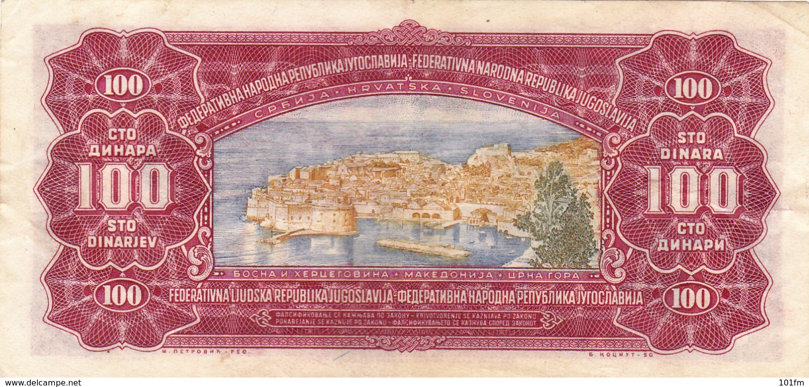 Yugoslavia , FNRJ 100 Dinara 1955 - Yugoslavia