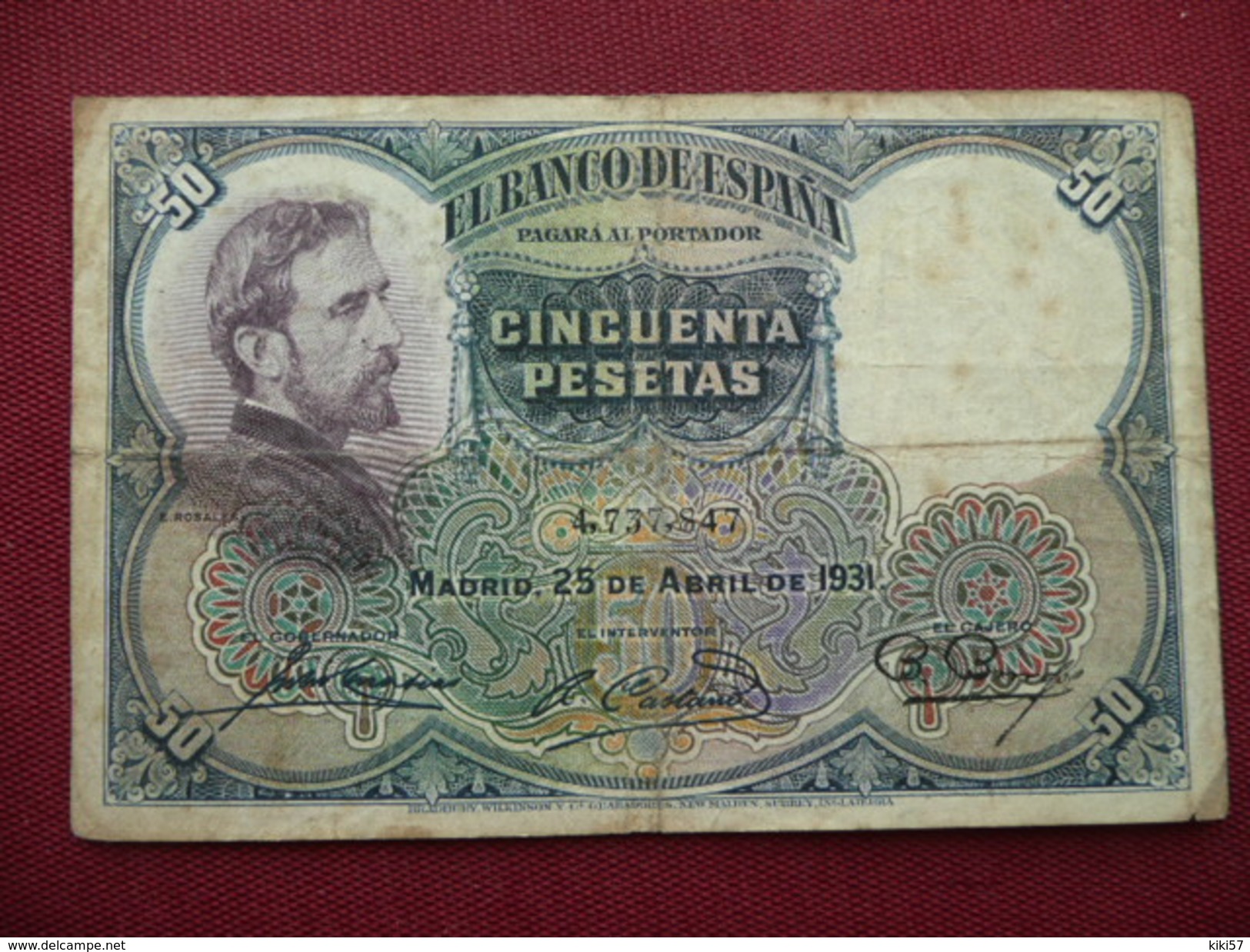 ESPAGNE Billet De 50 Pésétas 1931 - 50 Pesetas