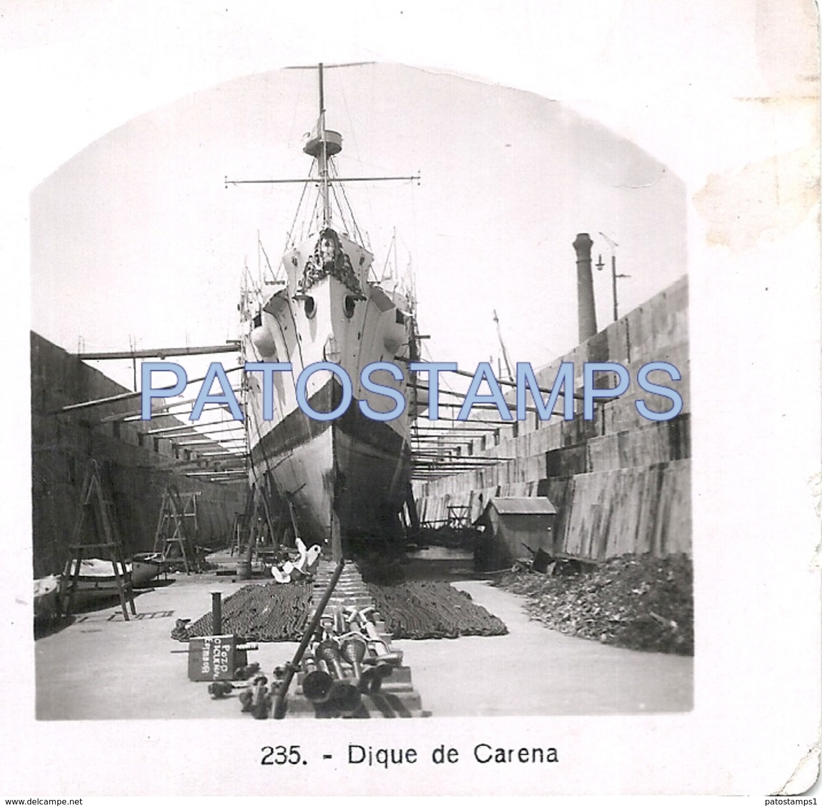 68520 ARGENTINA BUENOS AIRES DIQUE DE CARENA & SHIP SPOTTED PHOTO FOTO STEREOVIEW NO POSTAL TYPE POSTCARD - Stereo-Photographie