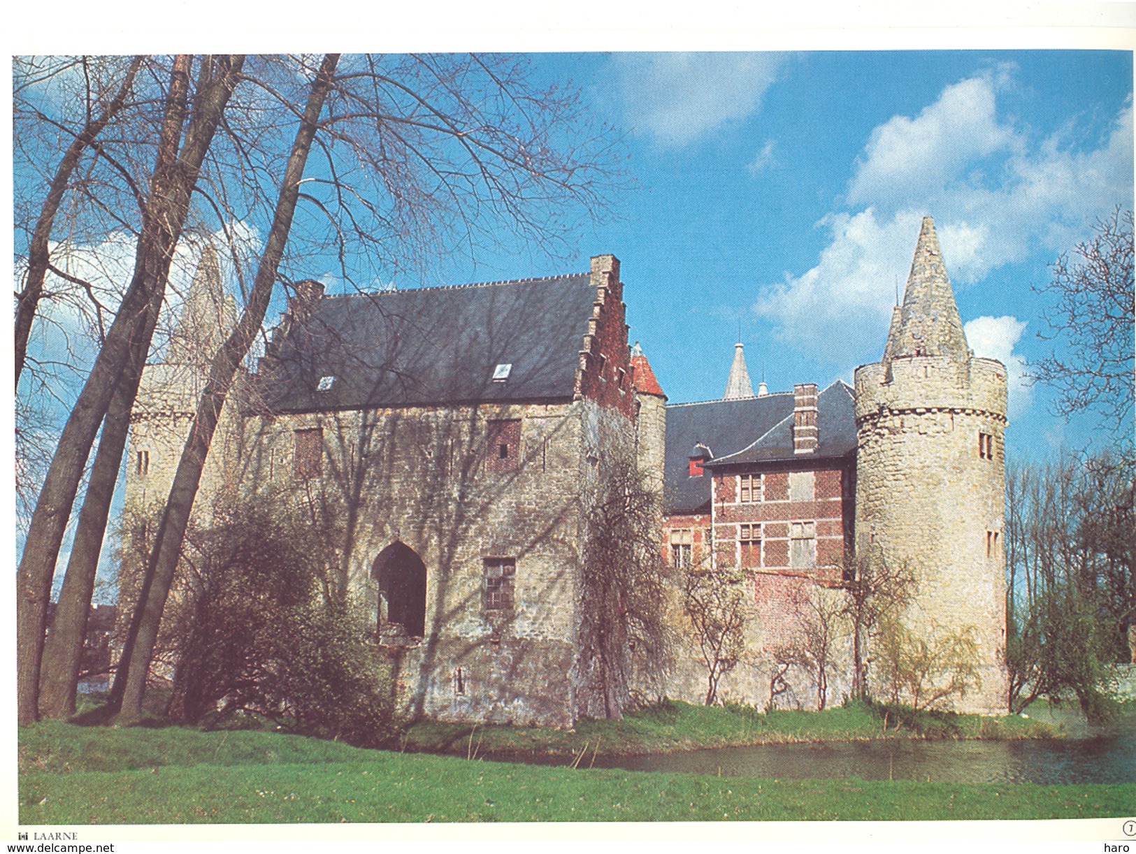 Photo ( Format A4) Du Château De LAARNE  (Gent )  -  Fiche Didactique Au Verso - Edition ELF Carburant - Collections