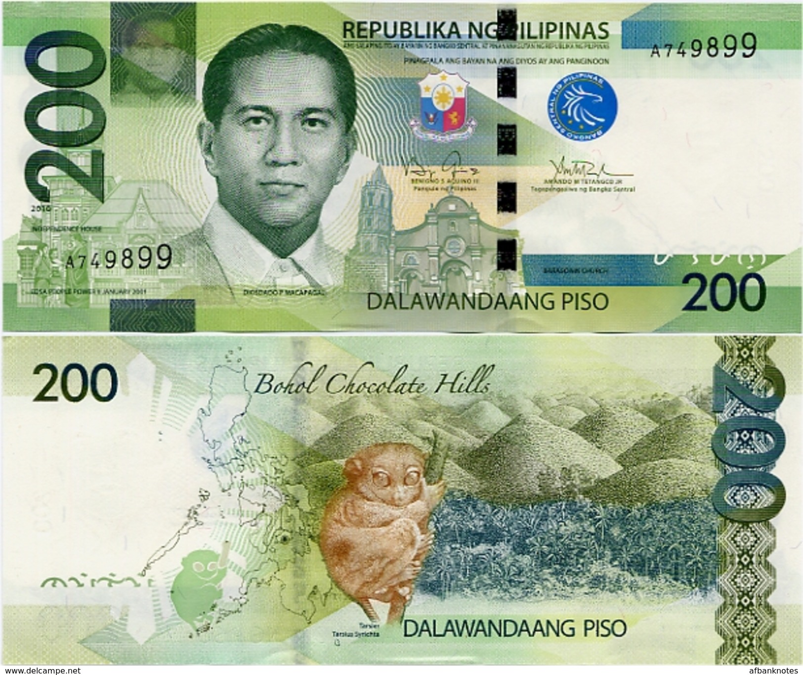 PHILIPPINES      200 Piso      P-209a       2010      UNC - Filippijnen