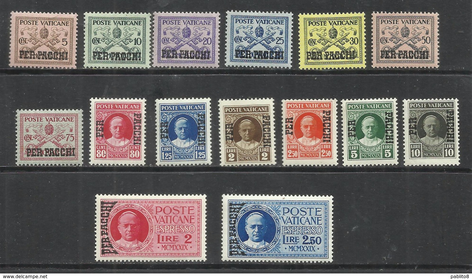 VATICANO VATIKAN VATICAN 1931 PACCHI POSTALI SERIE COMPLETA PARCEL POST COMPLETE SET MNH BEN CENTRATA - Parcel Post