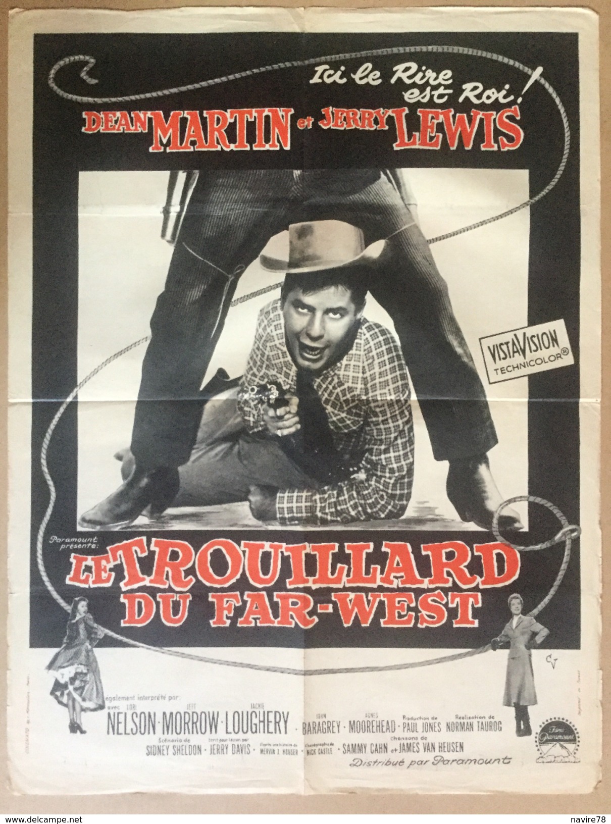 Affiche Cinéma Originale Du Film LE TROUILLARD DU FAR WEST " PARDNERS" De NORMAN TAUROG Avec DEAN MARTIN Et JERRY LEWIS - Affiches & Posters