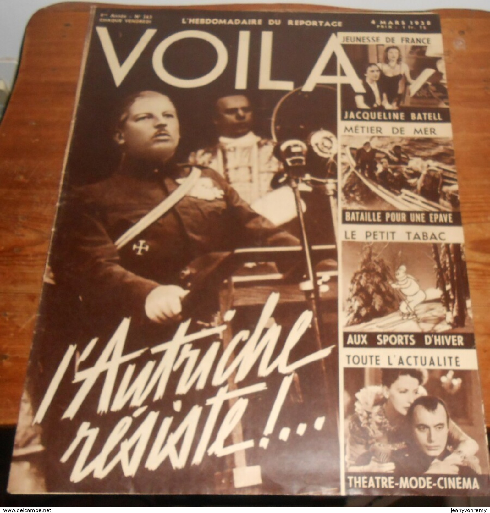 Voilà. N°363. 4 Mars 1938. Propagande Antinazie. Jacqueline Batell. La Comédie Française. - 1900 - 1949