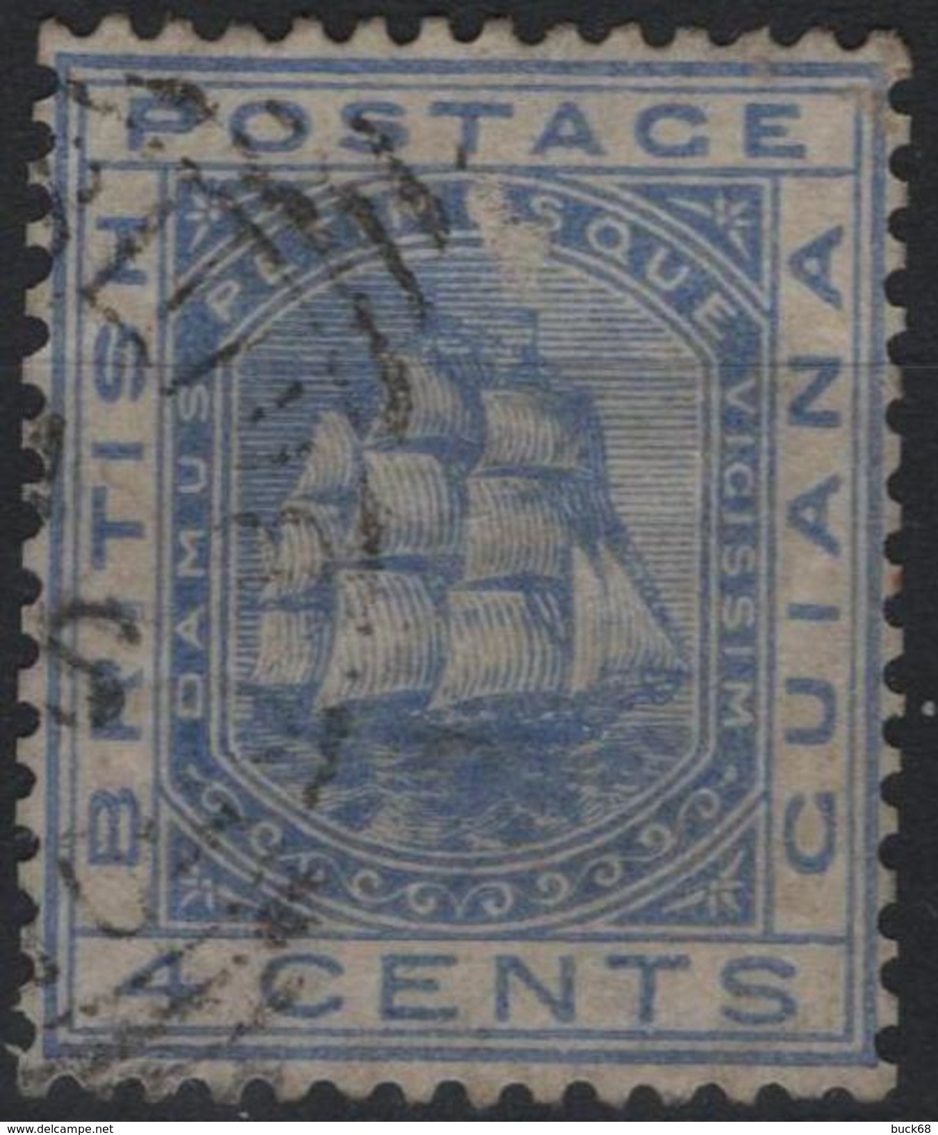 GUYANE BRITANNIQUE BRITISH GUIANA GUYANA 35 (o) Voilier Frégate Sandbach Sailing Ship (cv 13 &euro;) - Brits-Guiana (...-1966)