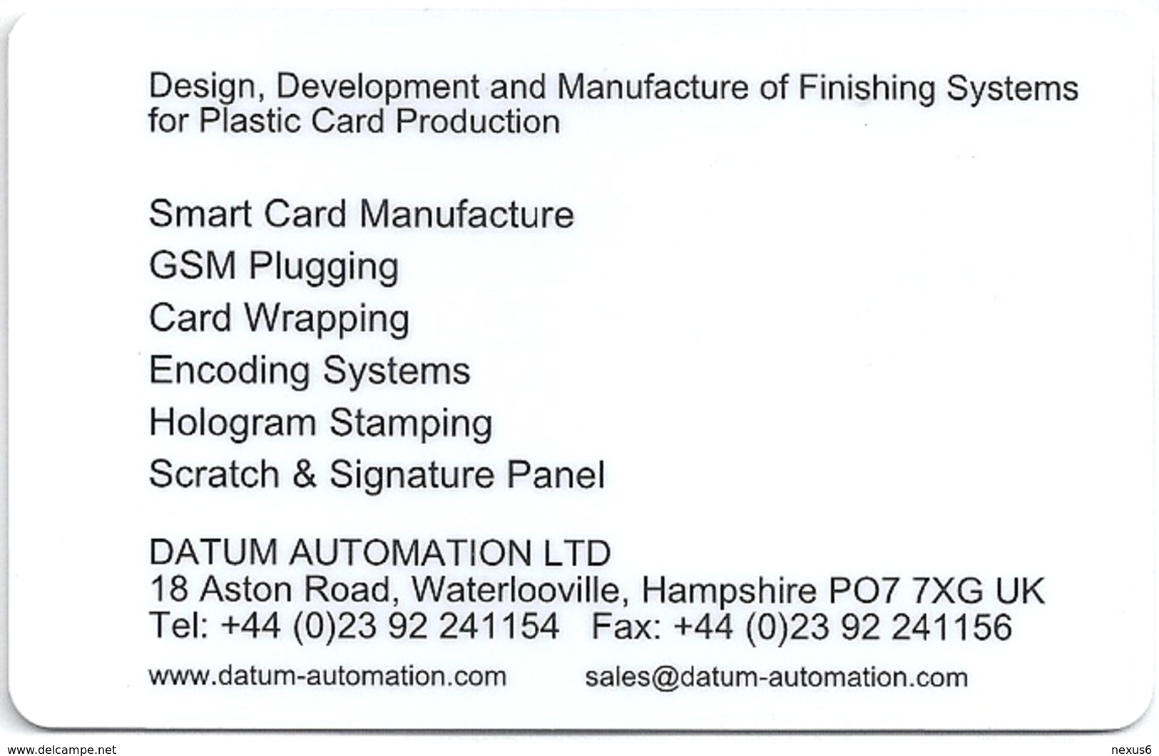 Datum Automation LTD Smart Card Promo - Other & Unclassified