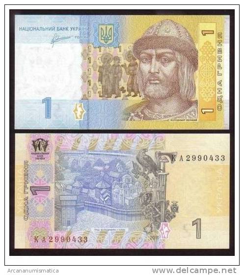 UCRANIA  / UKRAINE  Billete/Banknote  1 HRYVNIA  2.011  2011   SC/UNC PLANCHA   T-DL-10.091 - Oekraïne