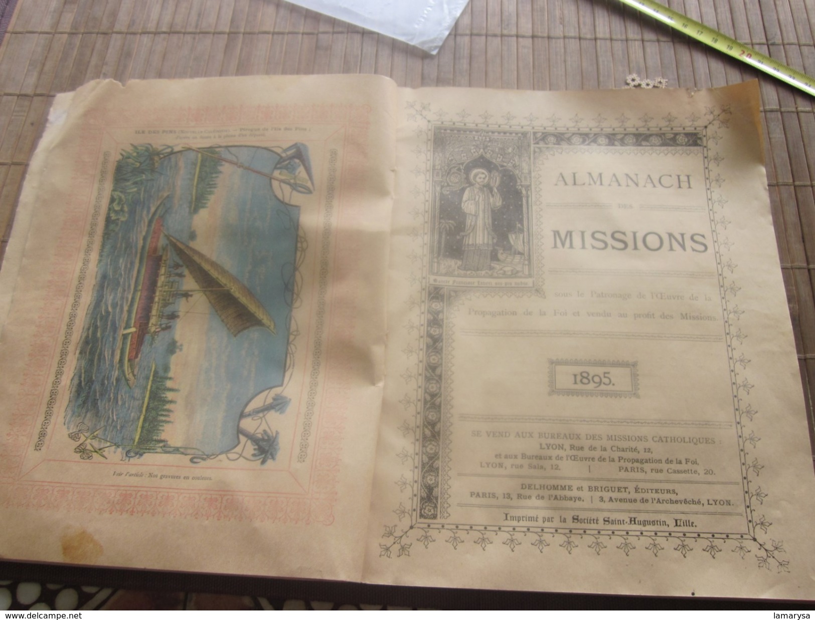 1895 ALMANACH DES MISSIONS BELLE ILLUSTRATIONS CHROMOS Réclames PUB  Religion Chrétienne Bureau Calendrier Prosélytisme - Autres & Non Classés