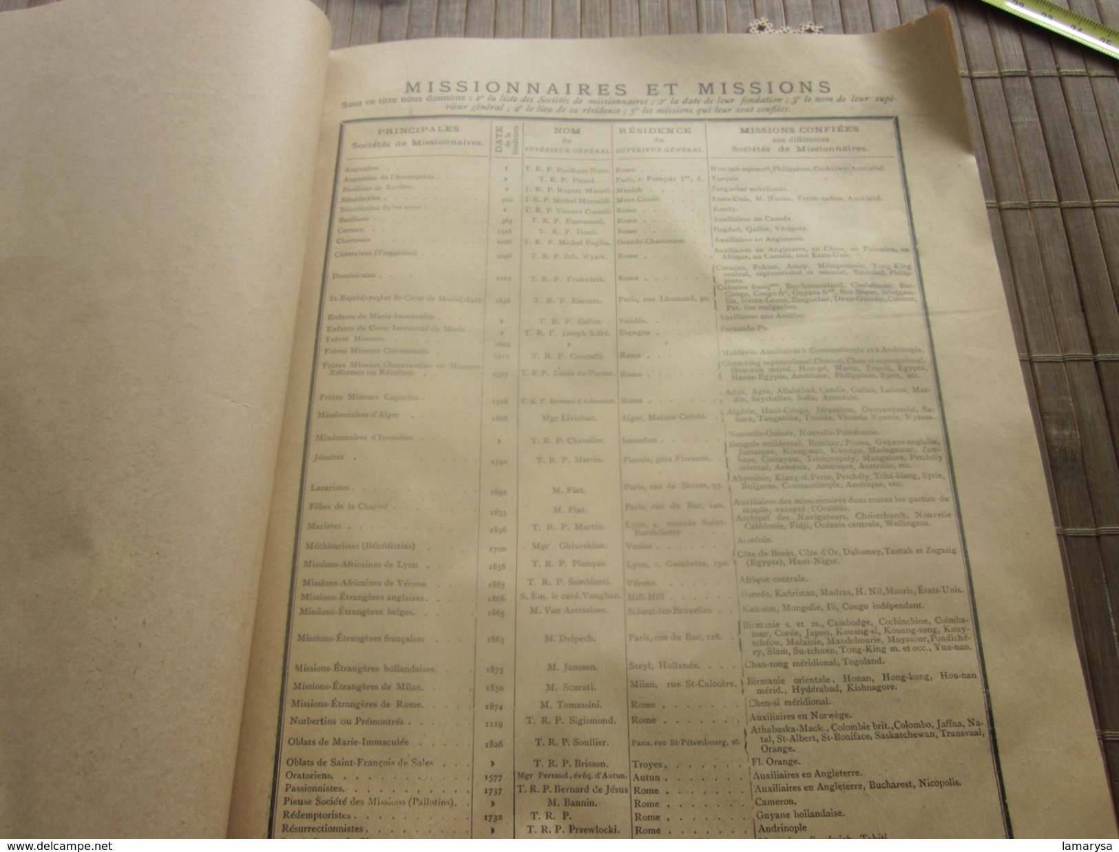 1895 ALMANACH DES MISSIONS BELLE ILLUSTRATIONS CHROMOS Réclames PUB  Religion Chrétienne Bureau Calendrier prosélytisme