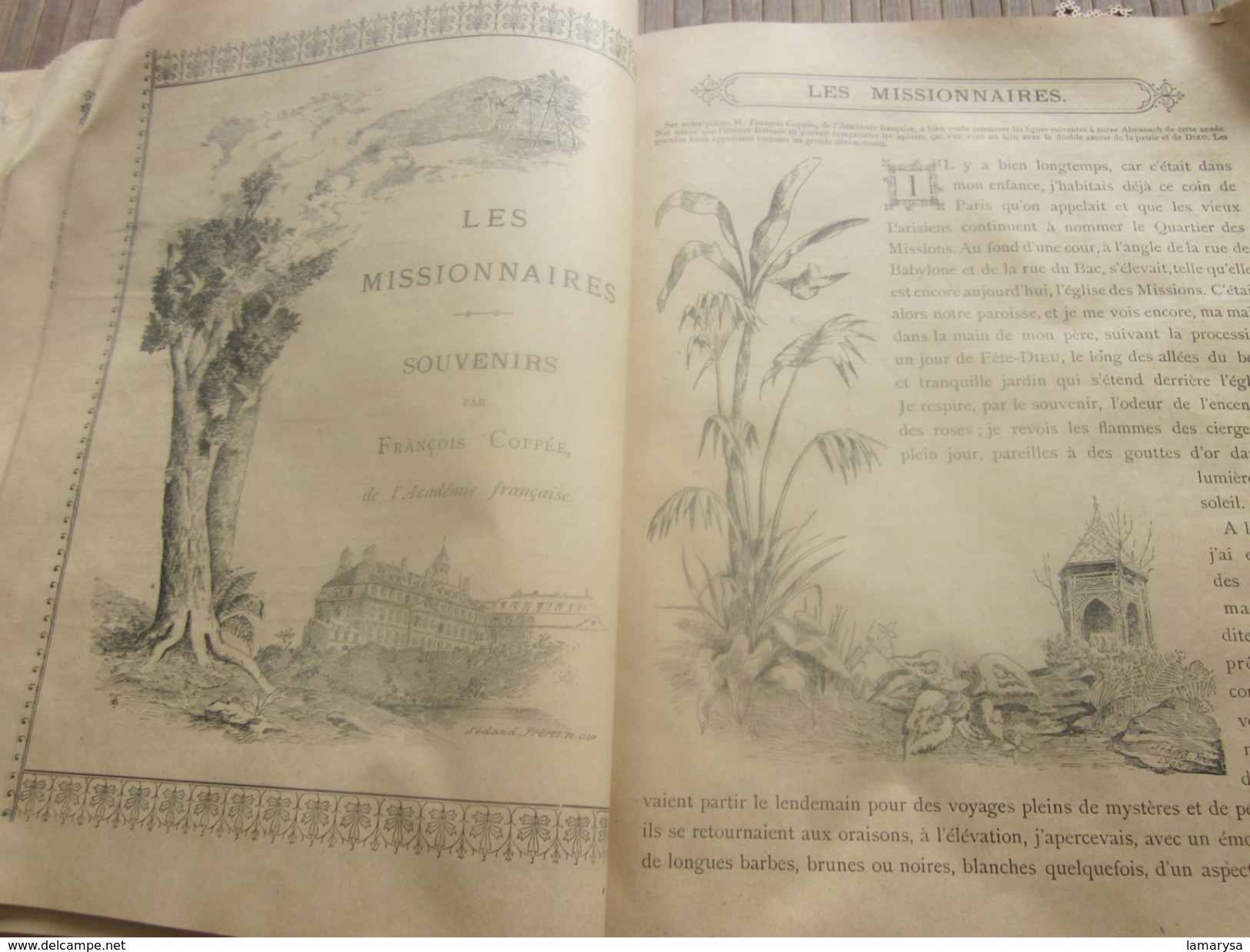 1895 ALMANACH DES MISSIONS BELLE ILLUSTRATIONS CHROMOS Réclames PUB  Religion Chrétienne Bureau Calendrier prosélytisme