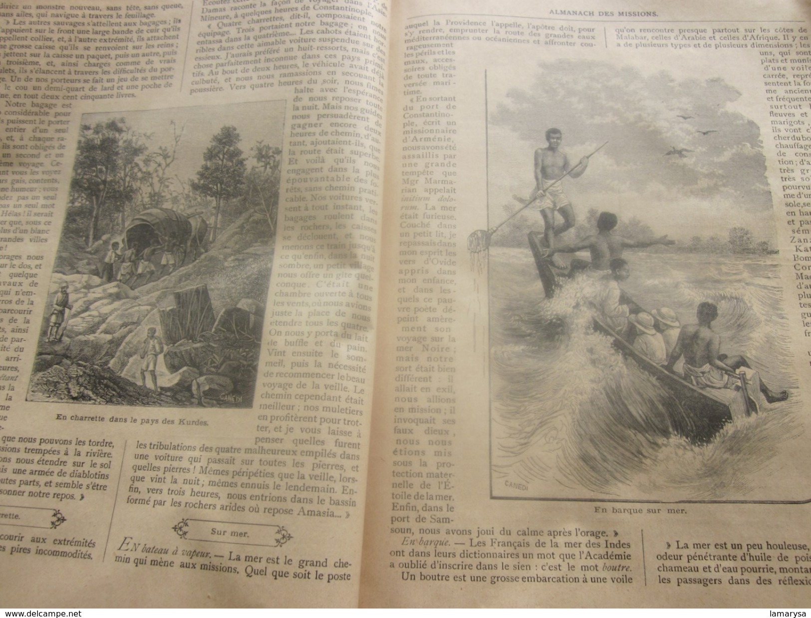 1895 ALMANACH DES MISSIONS BELLE ILLUSTRATIONS CHROMOS Réclames PUB  Religion Chrétienne Bureau Calendrier prosélytisme