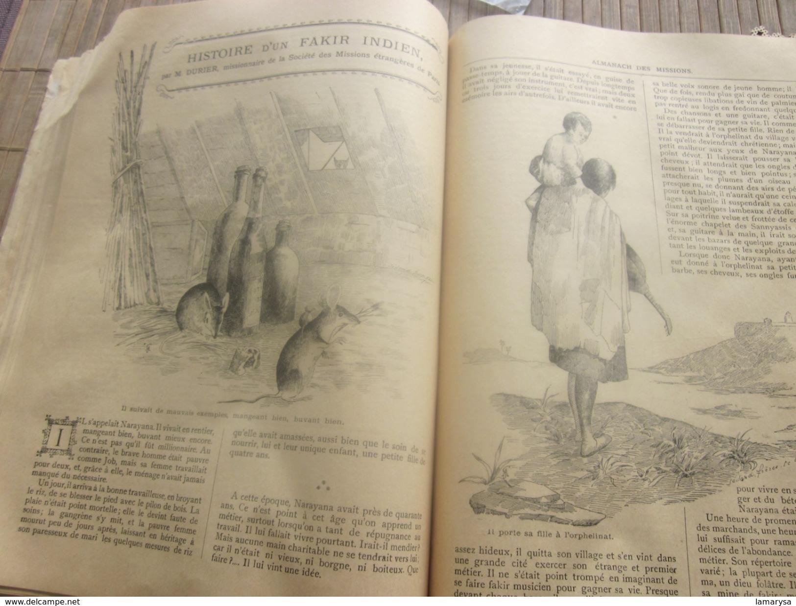 1895 ALMANACH DES MISSIONS BELLE ILLUSTRATIONS CHROMOS Réclames PUB  Religion Chrétienne Bureau Calendrier prosélytisme