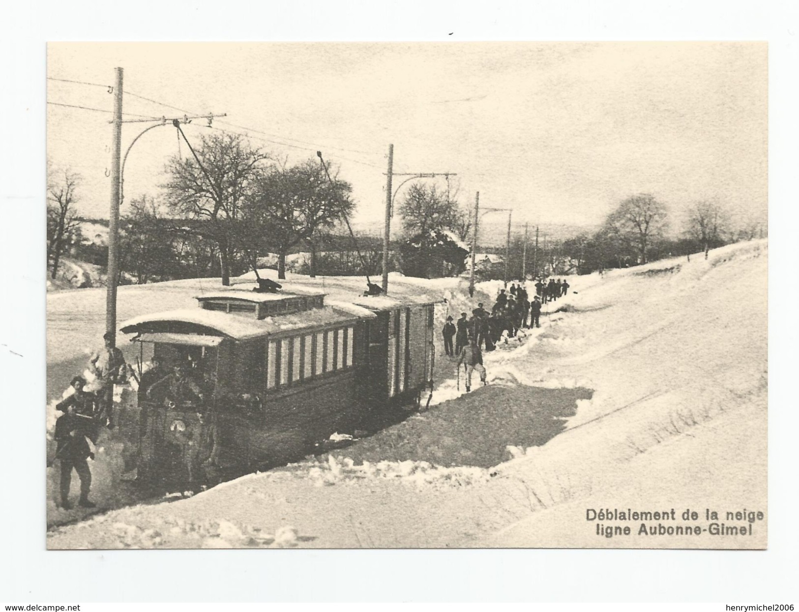 Suisse - Vaud Train Ligne Aubonne Gimel Déblaiement De La Neige  Cpm Repro - Aubonne