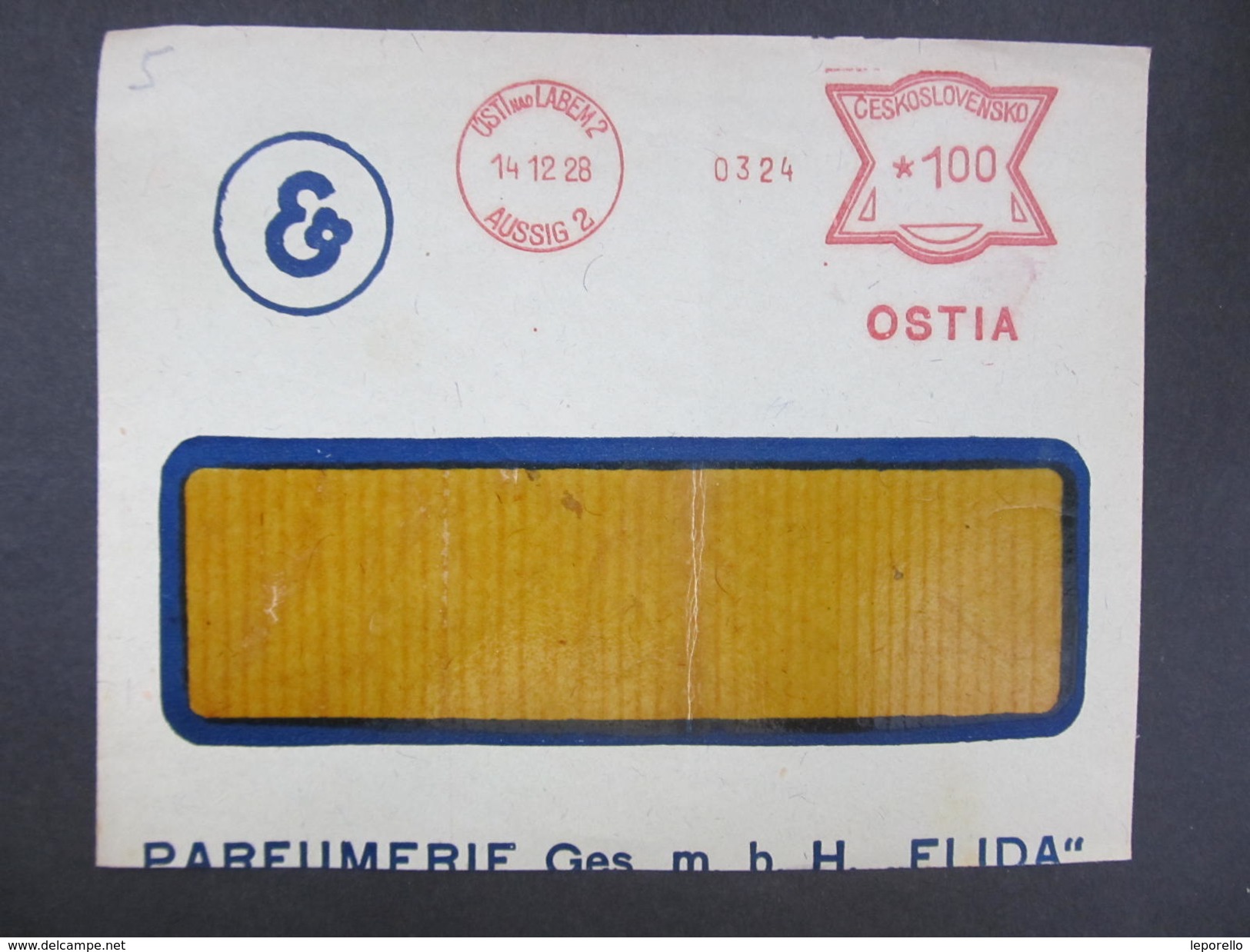 BRIEF AUSSIG Usti Ostia Sudetenland 1928 Frankotype Freistempel Postfreistempel  /// O5859 - Briefe U. Dokumente