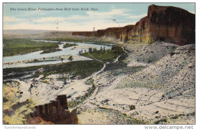 Wyoming The Green River Pallisades From Toll Gate Rock 1912 - Green River