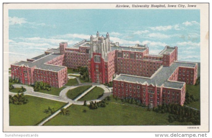 Iowa Iowa City Airview University Hospital 1946 Curteich - Iowa City