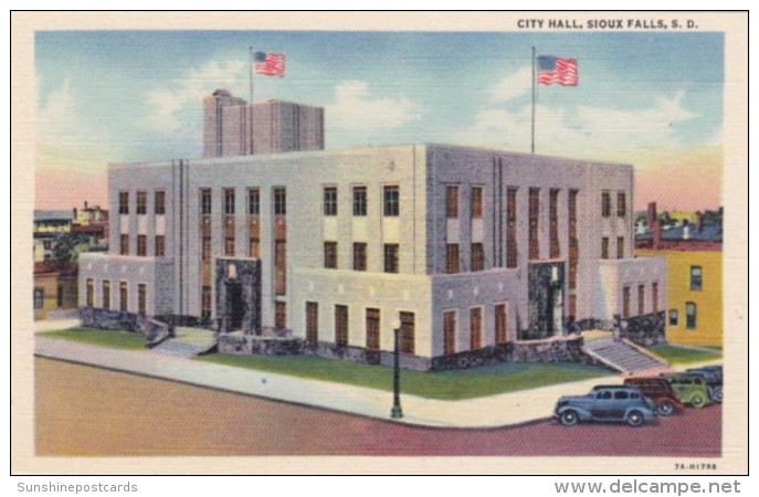 South Dakota Sioux Falls City Hall Curteich - Sioux Falls