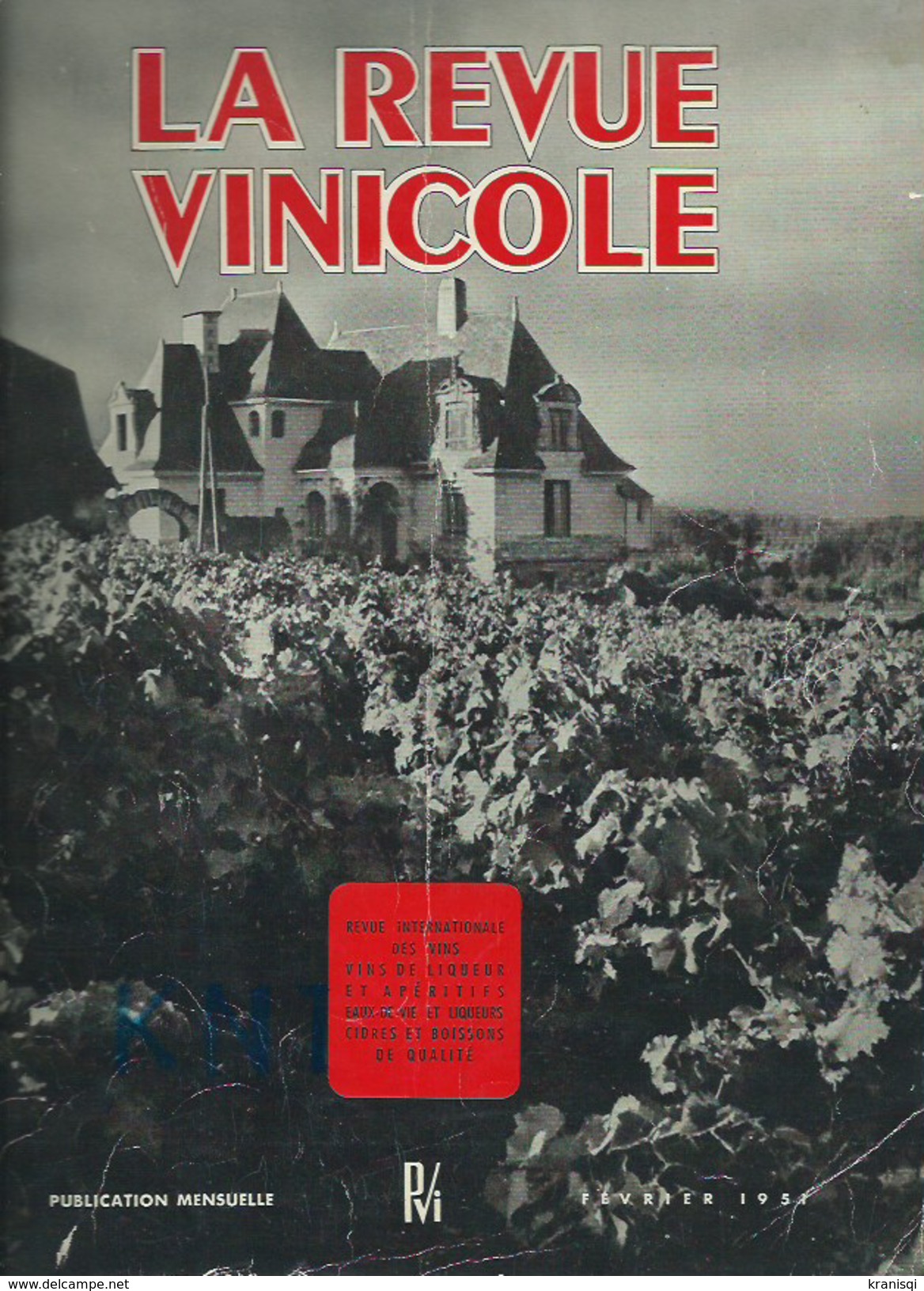 Livre , La Revue Vinicole  1951 - Culinaria & Vinos