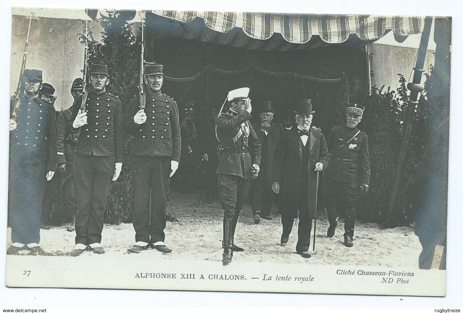 2714 Lot 5 Cartes Visite ALPHONSE XIII Camp Chalons Tente Royale 1905 Manoeuvres Pylone Mourmelon Cheval Horse Alfonso - Châlons-sur-Marne